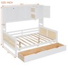 Twin/Full Size Wooden Daybed With 2 Drawers, All-in-One Cabinet and Shelf - ModernLuxe - 3 of 4