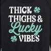 Women's - Instant Message - Thick Thighs And Lucky Vibes Lightweight French Terry Wide Neck Long Sleeve Graphic Shirt - 2 of 4