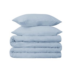650-Thread Count Cotton Solid Duvet Cover and Sham Set by Blue Nile Mills - 1 of 4