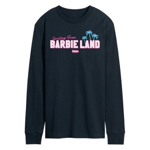 Men's - Barbie - Greetings from Barbie Land Long Sleeve Graphic T-Shirt - 1 of 3