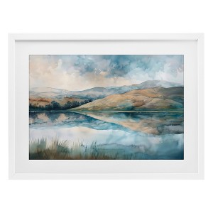 Stupell Industries Lake Reflecting Rolling Hills Framed Print Under Glass - 1 of 4