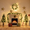 Costway 4pcs Pre-lit Christmas Decoration Set w/ Garland Wreath & Entrance Trees - 2 of 4