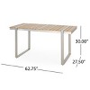 62'' Rectangle Wooden Slat Tabletop Outdoor Dining Table for 4,Aluminum Frame Backyard Garden Dining Table,Rectangular Patio Table-Coolbibila - 4 of 4