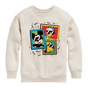 Boys' - Disney - Mickey Friends Sunglasses Graphic Long Sleeve Fleece Sweatshirt - 1 of 4