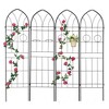 4 Pack Outdoor Garden Climbing Plants Flower Support Trellis, With 2 Pot Racks, Rust-proof Metal Galvanized Pipe, Black 78.7"*19.7" - 4 of 4