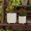 Home Decor Ceramic Flower Pots and Planters - Elegant Round Plant Pots Perfect For Patio, Garden, or Living Room Decor - Set of 2 - 2 of 4