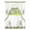 Kate Aurora Montauk Accents Lavender Floral Embellished Complete 3 Piece Kitchen Curtain Tier & Valance Set - 2 of 3