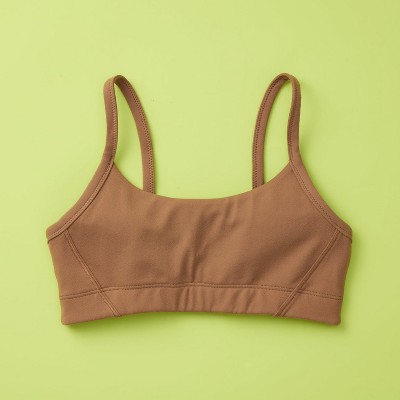 Yellowberry Girls' Triangle Full-coverage Bra With Convertible Straps - X  Large, Mocha : Target