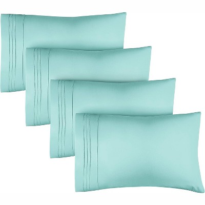 Ultra Soft Solid Pillowcases Set of 4 - Cozy & Breathable 4 Piece Pillow Covers - CGK Linens