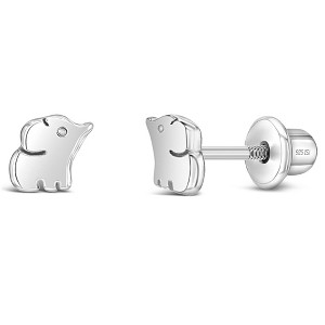 Girls' Elephant Screw Back Sterling Silver Earrings - In Season Jewelry - 1 of 4