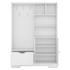 NicBex Coat Rack with Bench, Storage Drawer, Shoe Cabinet 5 in 1Hall Tree with 5 Hooks, Open Storage Compartments for Hallway - 2 of 4
