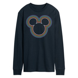 Men's - Disney - Mickey Mouse Rainbow Logo Long Sleeve Graphic T-Shirt - 1 of 4