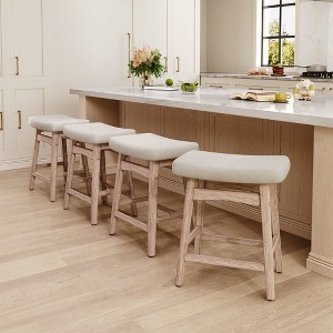 Captiva Designs 24 inch Height Bar Stool with Padded Seat & Solid Wood Frame & Footrest - 1 of 4