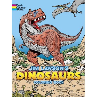Jim Lawson's Dinosaurs Coloring Book - (Paperback)