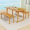 Tangkula Outdoor Wooden Dining Table for 4-6 71" Acacia Wood Table - 3 of 4
