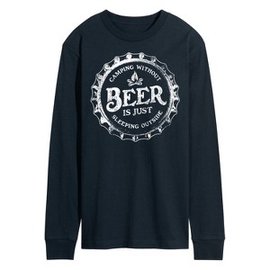 Men's - Instant Message - Camping Without Beer Long Sleeve Graphic T-Shirt - 1 of 4