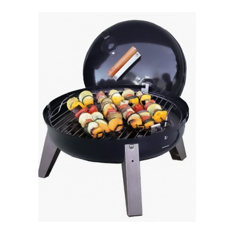 Americana Lock 'N Go Steel Lightweight Portable Outdoor Camping Charcoal Grill with Interlocking Hood & Bowl & Wooden Handle, Black, 4 of 7