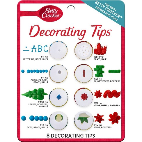 Betty Crocker Plastic Decorating Tips - 8ct - image 1 of 3