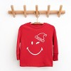 SmileyWorld Santa Hat Outline - Toddler Long Sleeve Graphic Tee and Youth Long Sleeve Graphic T-Shirt - 2 of 3