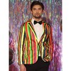 Lars Amadeus Men's Notch Lapel Prom Party Rainbow Striped Suit Jacket - 2 of 4