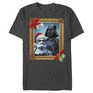 Men's Star Wars Christmas Vader Trooper Family Photo T-Shirt - 1 of 4