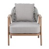 Coolbibila 1 Piece Outdoor Rope Club Chair,Fabric Upholstered Outdoor Armrests Chair,Patio Club Chair With Rope Backrest And Wooden Frame - 2 of 4
