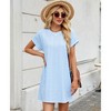 Clearlove Womens Casual Short Sleeve Crewneck T-Shirt Dress  Loose Flowy Mini Dresses with Pockets - 2 of 4