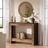 Tribesigns 41.3" Farmhouse Console Table Wood Entryway Table, Narrow Sofa Table Behind Couch with Storage Shelves - 2 of 4