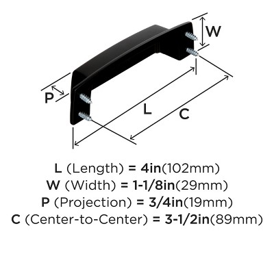 Highland Ridge 3-1/2" Black Bronze Cabinet Cup Pull