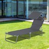 Okak Outdoor Lounge Chair Patio Tanning Chaise with Awning,Folding Sunbathing Reclining Chair for Beach,Camping,Hiking,Poolside,Gray - 2 of 4
