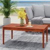 NAYSAYE Patio End Table Rustic Acacia Wood Coffee Table for Outdoor Spaces, Brown, 36.25"*20.5"*15" - 2 of 4