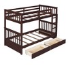 NicBex Twin over Twin Bunk Bed Convertible Pine Bed Frame with 2 Drawers, Ladder and Full Length Guardrails, No Box Spring Required, Brown - 3 of 4