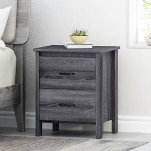Airsurfer Compact Charcoal Gray Nightstand Contemporary Two-Drawer Nightstand Bedroom Storage for Bedroom Organization - 1 of 4