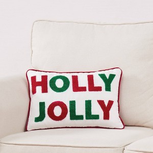 Truly Soft 12"x18" Holly Jolly Decorative Pillow - 1 of 4