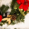 Barton 24" Christmas Wreath Red & Gold w/Ornaments Pre-Lit White LED Door - 4 of 4
