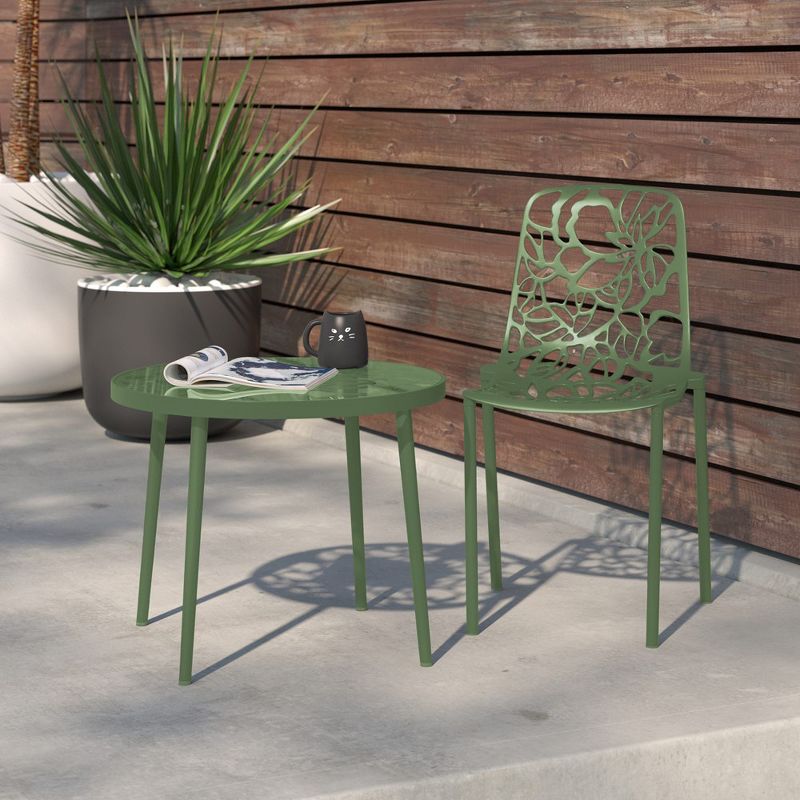 LeisureMod Devon Modern Aluminum Outdoor Stackable Dining Chair, 2 of 10
