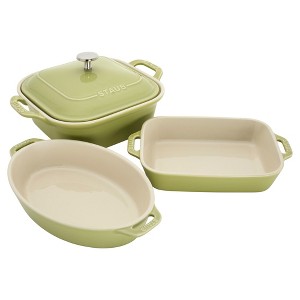 Staub Ceramic 4-pc Baking Pans Set, Casserole Dish with Lid, Brownie Pan, Pastel - 1 of 1