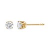 Haus of Brilliance 14K Yellow Gold 1/2 Cttw Round-Cut Diamond Solitaire Stud Earrings - 3 of 4