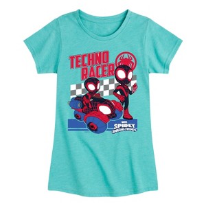 Girls' - Marvel - Spider-Man And His Amazing Friends Techno Racer Morales Fitted Short Sleeve Graphic T-Shirt - 1 of 4