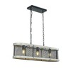 ALOADECOR Black Mesh Kitchen Island Chandelier Weathered White Wood Frame - 4 of 4