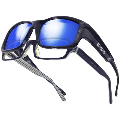 Jonathan Paul® Fitovers Eyewear X-Large Yamba in Blue Marble & Blue Mirror YM002