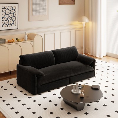 NicBex 66"/73" Pull-Out Sofa Bed with Side Storage,3-in-1 Convertible Velvet Couch Bed,Multi-Functional Queen Sleeper Sofa for Living Room,Bedroom