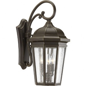 Progress Lighting Verdae 3-Light Outdoor Wall Lantern, Antique Bronze, Clear Seeded Glass - 1 of 2