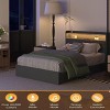 GDFStudio Veyra Modern Wooden Upholstered Platform Bed Frame with 4 Drawers, LED Lights and Charging Port - 4 of 4