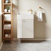 18.5'' Wall-Mounted Bathroom Vanity with Resin Sink, Compact Modern Storage Cabinet with Soft-Close Door, Side Shelves - 4 of 4