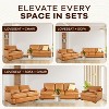 Home Imports Emporium Genuine Leather Living Room Set – Sofa Sets with Goose Feather Cushions and Mid-Century Modern Design - 3 of 4