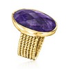 Ross-Simons 11.00 Carat Sapphire Ring in 18kt Gold Over Sterling - 3 of 4