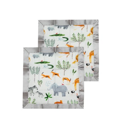 Loulou Lollipop Muslin Security Blanket - Safari Jungle 2pk