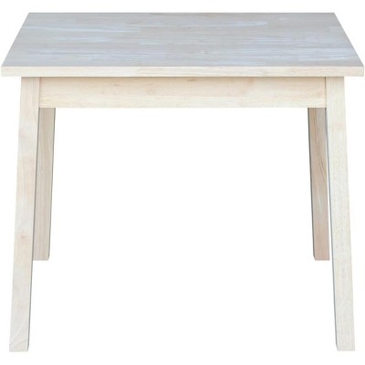 Unfinished White Wooden Kids Table with Tapered Legs