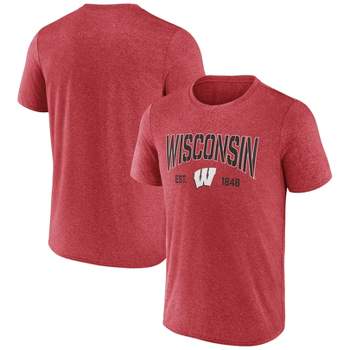NCAA Wisconsin Badgers Men's Heather Poly T-Shirt